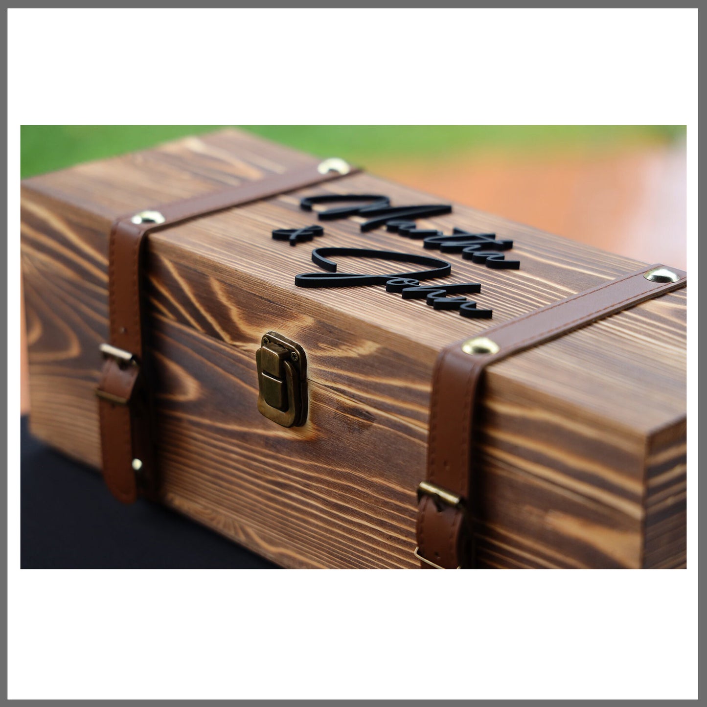 Custom Personalized rustic style wooden wine box for employee appreciation, father's day, wine lovers, Christmas gift