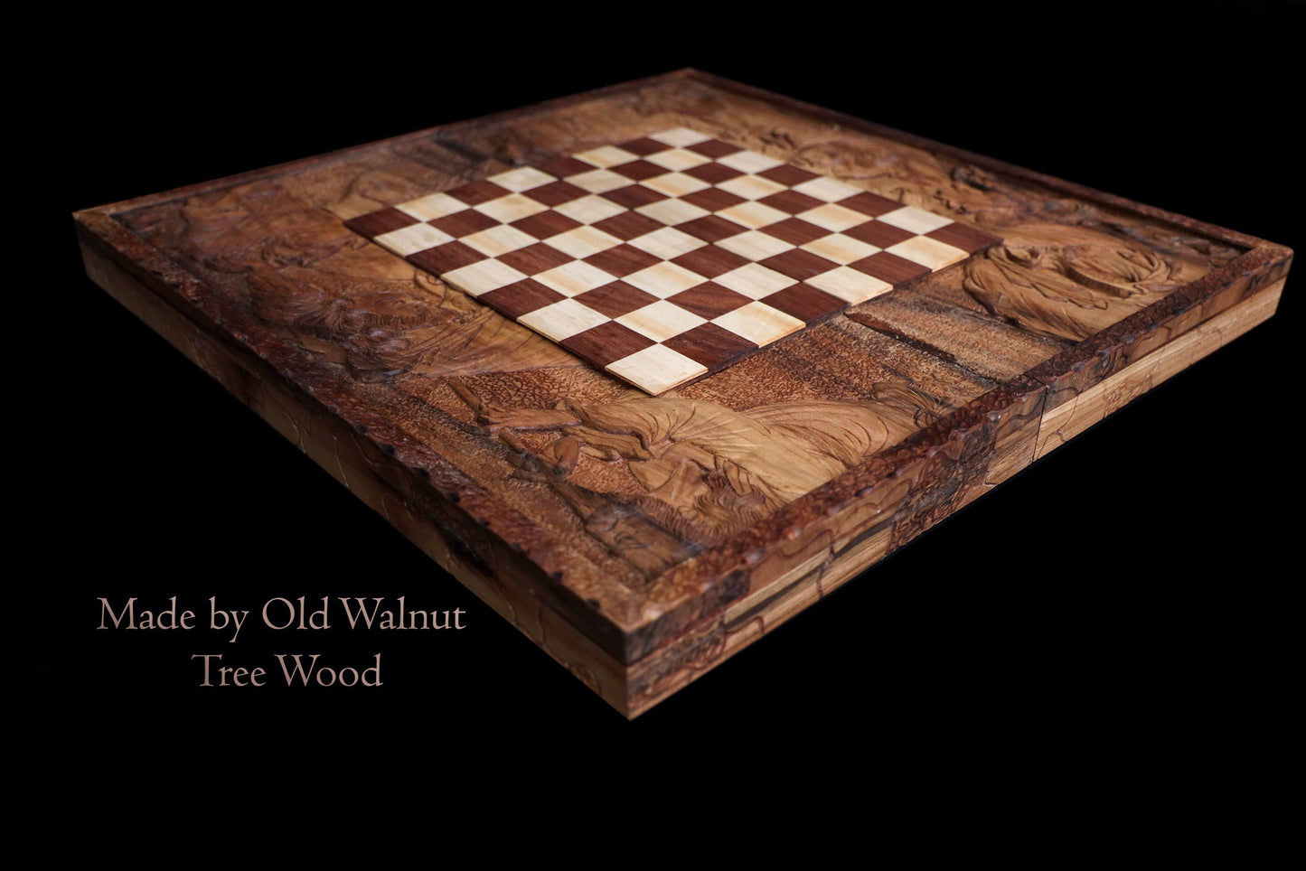 Premium handcrafted wooden backgammon board with elegant inlay design