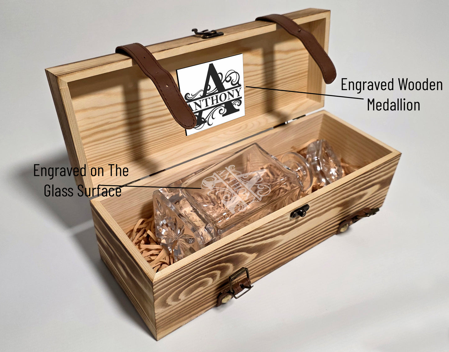 Personalized Whiskey Decanter – Wedding Memory, Groomsmen Gift, Christmas Gift, Wedding Favor, Corporate Logo