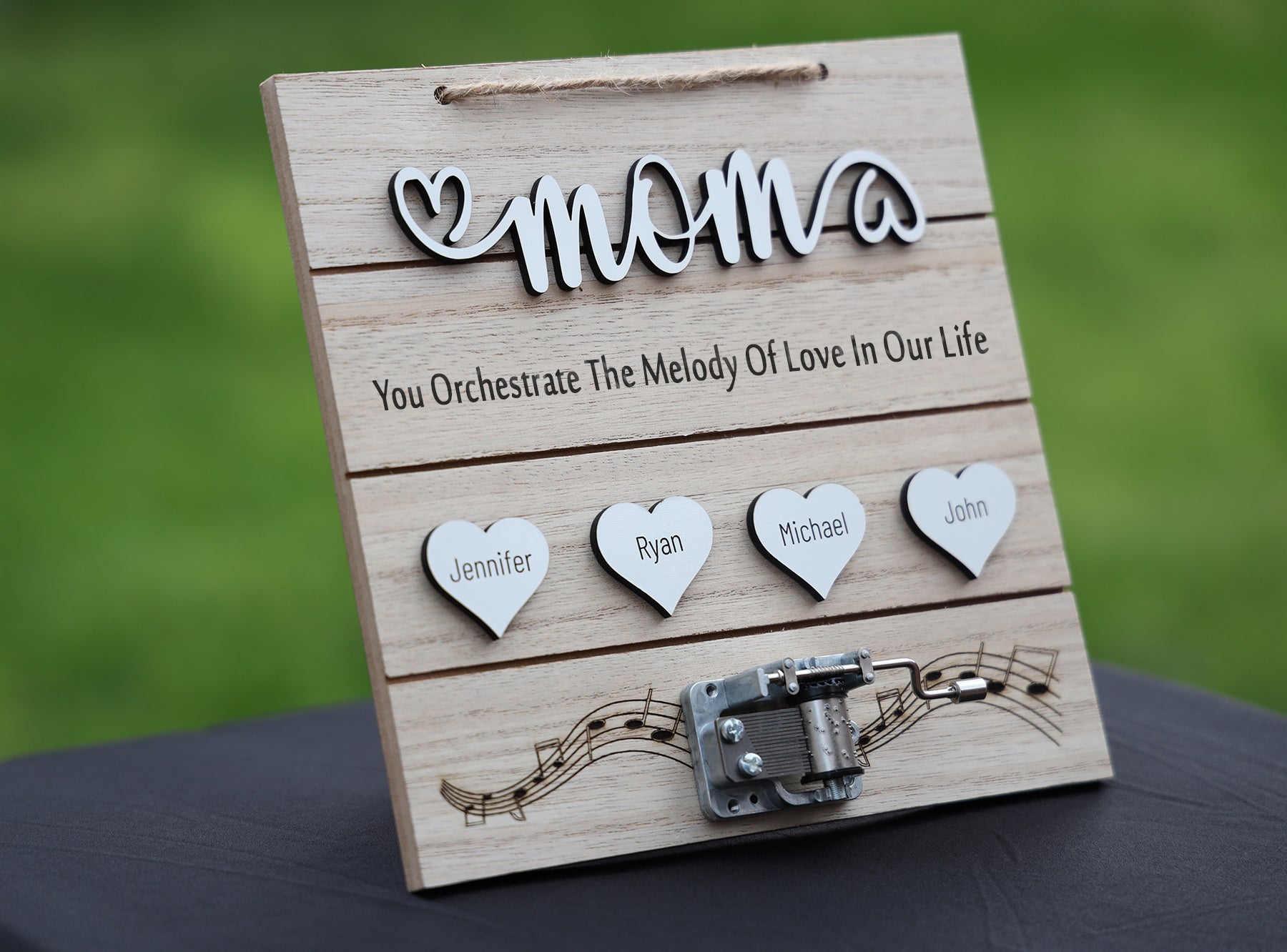 Personalized gift for mom, Mother's Day, Mom appreciation custom sign, Wall music box decor , christmas gift, unique mom dad gift