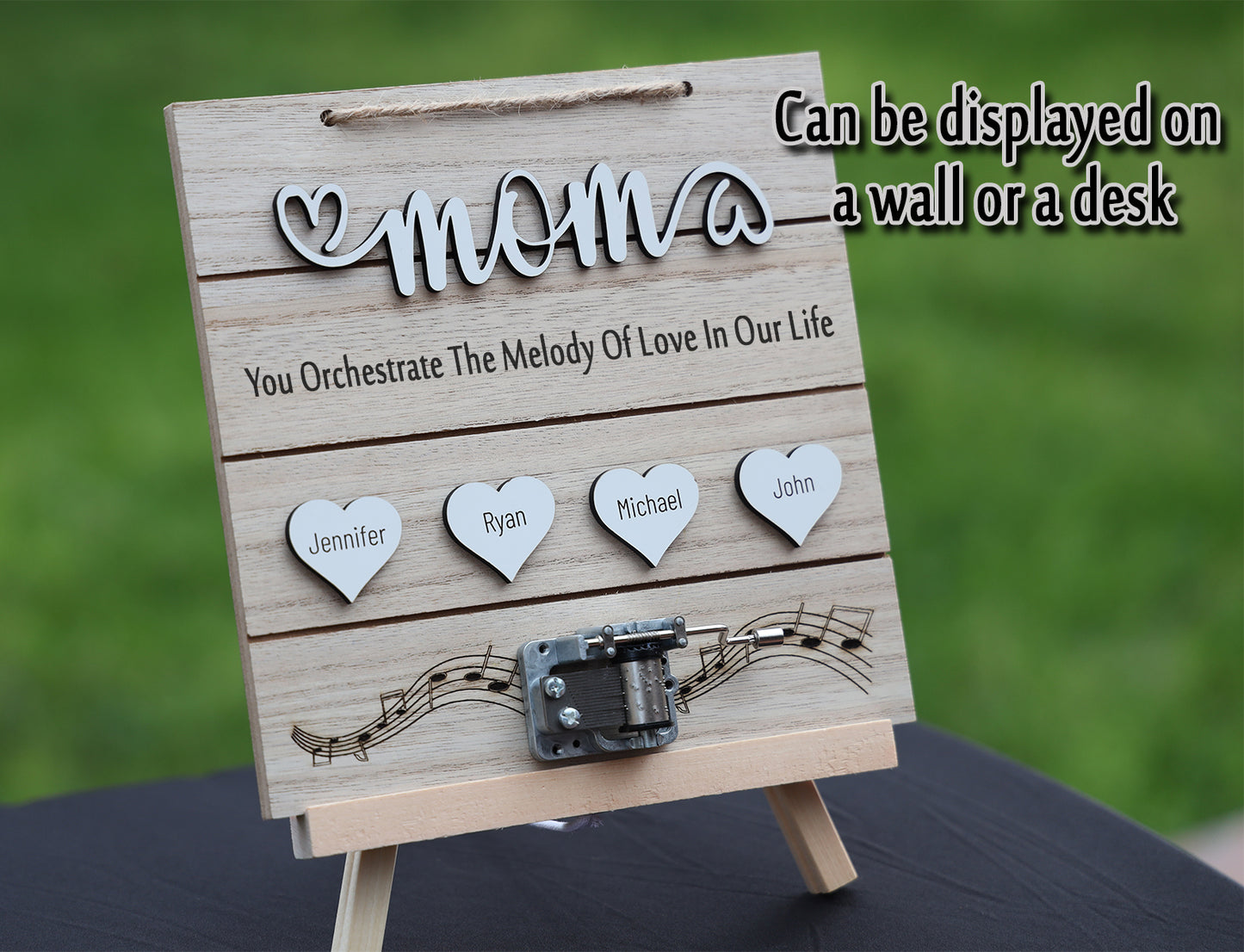 Personalized gift for mom, Mother's Day, Mom appreciation custom sign, Wall music box decor , christmas gift, unique mom dad gift