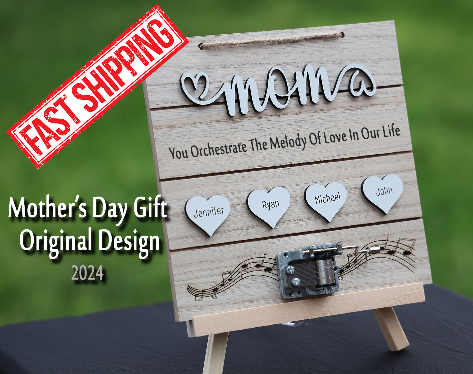 Personalized gift for mom, Mother's Day, Mom appreciation custom sign, Wall music box decor , christmas gift, unique mom dad gift